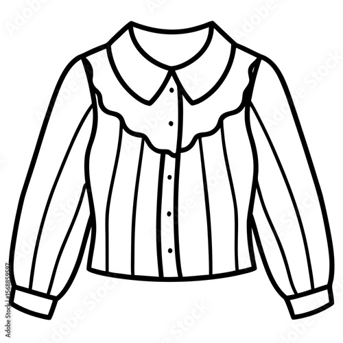 Elegant Blouse Line Art Vector