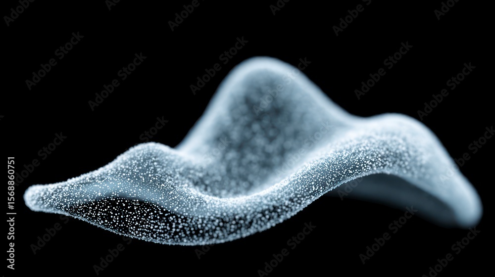 Fototapeta premium Abstract organic shape with detailed texture and flowing form particles