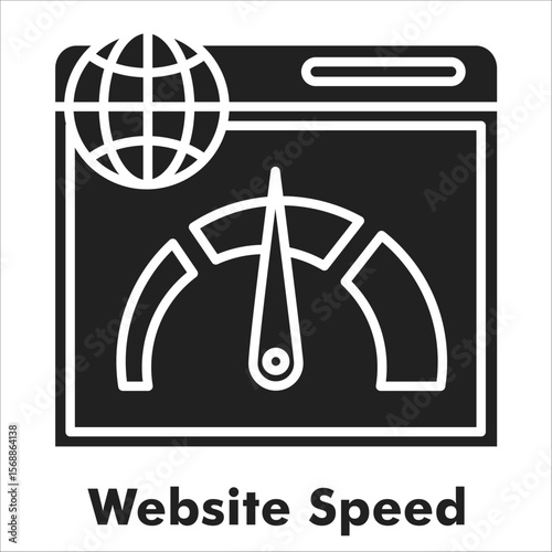 Website Speed Icon - Glyph Style