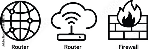 Abstract vector illustration of a human skull with modern technology and wireless network elements