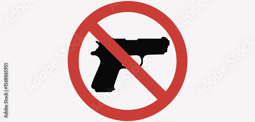 No Guns Allowed Sign Silhouette