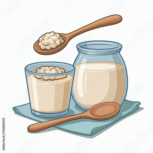 Homemade Yogurt and Kefir with a Spoonful
