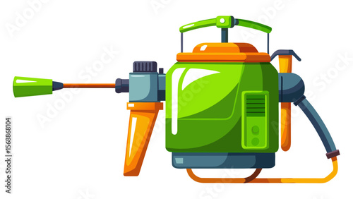 Glossy Toon Style Crop Sprayer in Dynamic Pose