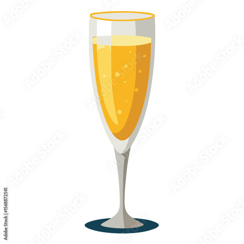 A classic, bubbly glass of champagne, a symbol of a celebration, a special event, and a toast.