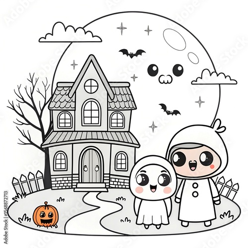 Kawaii Horror coloring book, where cute meets creepy in a whimsical world of gentle terrors