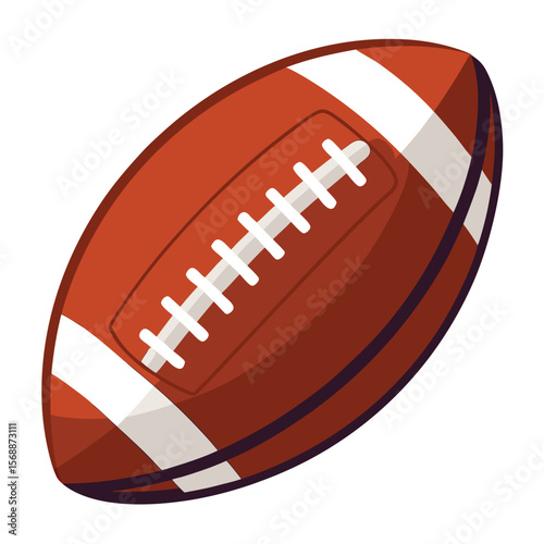 A classic American-style leather football, a symbol of sports, a game, and athletics.