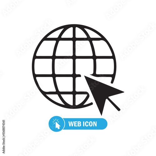 Web icon. Click to go to online website or internet line art vector icon. Vector illustration eps 10