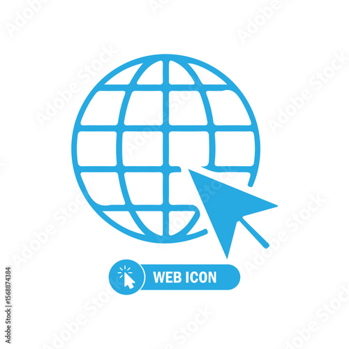 Web icon. Click to go to online website or internet line art vector icon. Vector illustration eps 10