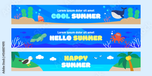 여름 배너 일러스트