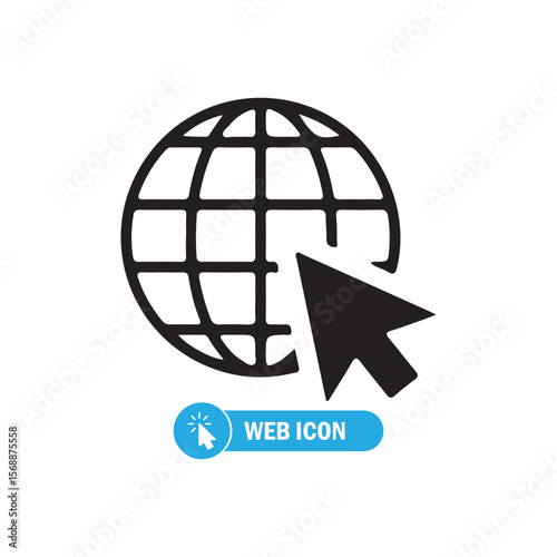 Click to go to online website or internet line art vector icon