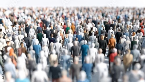 Wallpaper Mural A large crowd of people walking, many in business attire Torontodigital.ca