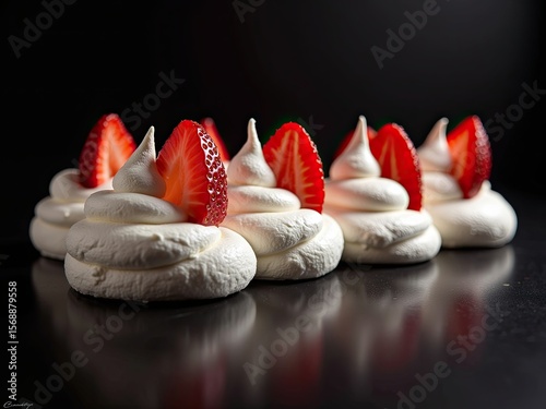 A mesmerizing still life of delicate fluffy meringue 