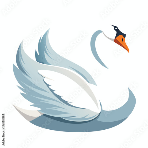 Fototapeta Naklejka Na Ścianę i Meble -  A graceful swan floating on the water, a symbol of nature, beauty, and peacefulness.
