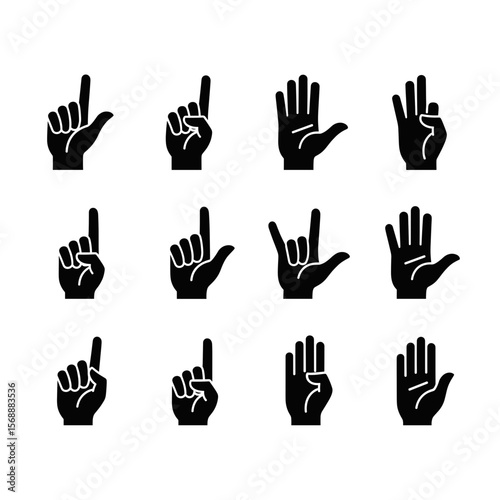 Hand Gestures A Collection of 12 Unique Hand Icons and Symbols