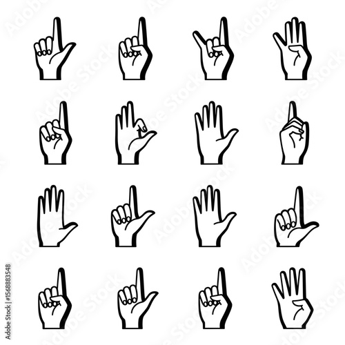 Hand Gesture Illustrations A Collection of Simple Hand Signs and Symbols
