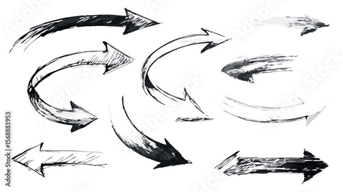 hand drawn arrows set