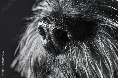 Schnauzer Facial Hair with Wiry Double Coat
