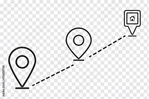 Geolocation map mark set, Related Line Icons. line icon, Collection of Icons map point location. Icons vector map pin location. Colorful Variety Design. EPS 10