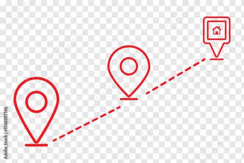 Geolocation map mark set, Related Line Icons. line icon, Collection of Icons map point location. Icons vector map pin location. Colorful Variety Design. EPS 10