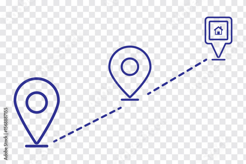 Geolocation map mark set, Related Line Icons. line icon, Collection of Icons map point location. Icons vector map pin location. Colorful Variety Design. EPS 10