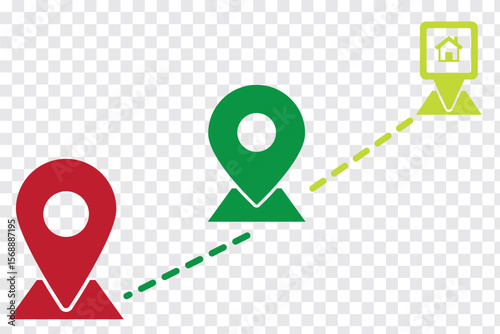 Geolocation map mark set, Related Line Icons. line icon, Collection of Icons map point location. Icons vector map pin location. Colorful Variety Design. EPS 10