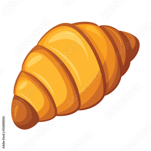 A perfectly baked, golden-brown croissant, a symbol of breakfast, bakery, and a delicious pastry.