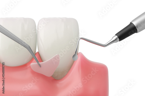 Papier peint Gum Graft Surgery for Periodontitis, Gingival Recession Treatment