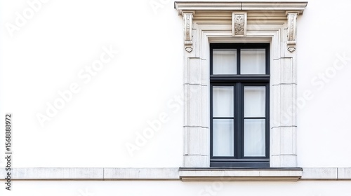 Decorative Victorian Window Frame with Detailed Isolated Design
