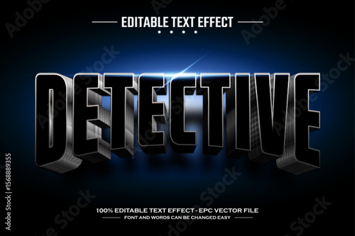 Detective 3D editable text effect template