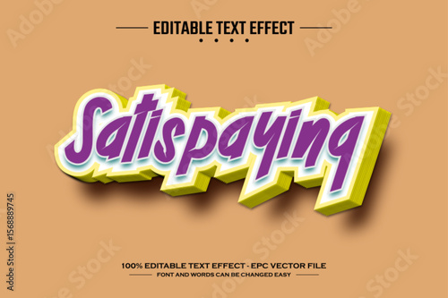 Satispaying 3D editable text effect template