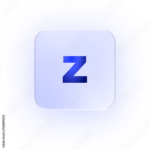 Free Download Glassmorphism Icon Alphabet z Letter z Character Typography Capital Text Symbol UI UX School ABC Font Learning Design Soft Drop Shadow - GFXLoad