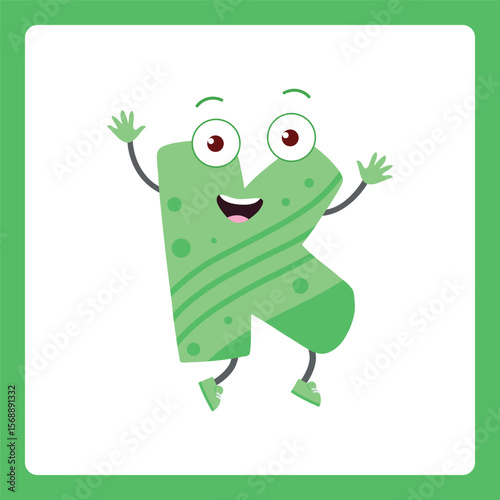 Alphabet shapes K cartoon
