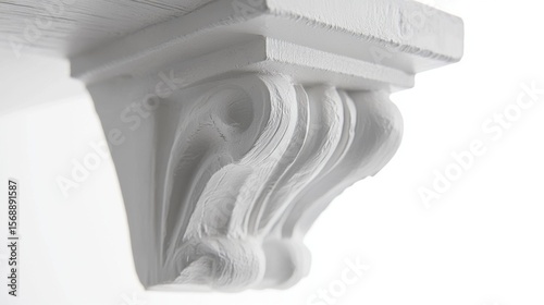 Detailed Victorian Window Frame Isolated on White Background