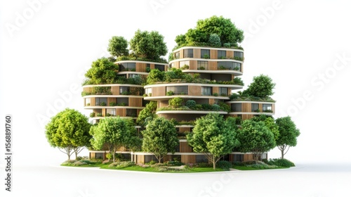 Eco-Conscious Building with Green Roof and Sustainable Landscaping