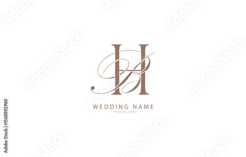 HB BH initial wedding letters logo monogram