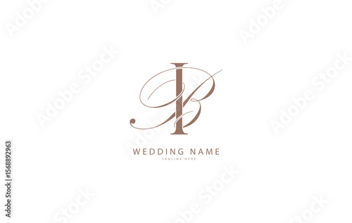 IB BI initial wedding letters logo monogram