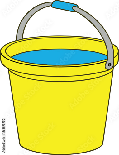 yellow bucket isolated on white water can