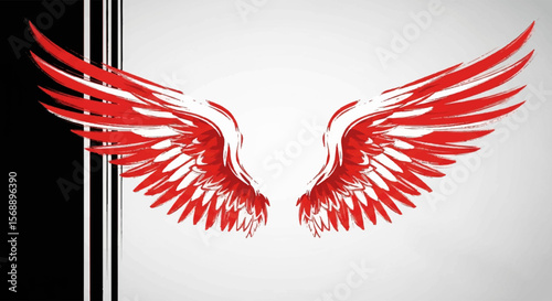 Abstract Wings of Freedom with Bold Negative Space for August Celebration and Empowerment Themes