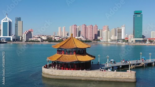 Explore qingdao's beautiful trestle bridge and ancient architecture in stunning aerial views