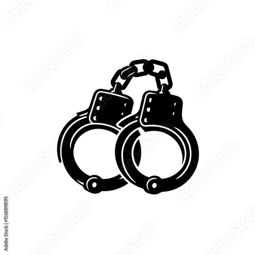 police handcuffs silhouettes, police handcuffs vector