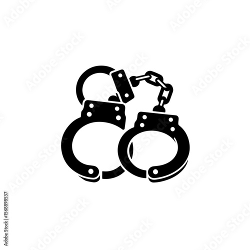 police handcuffs silhouettes, police handcuffs vector