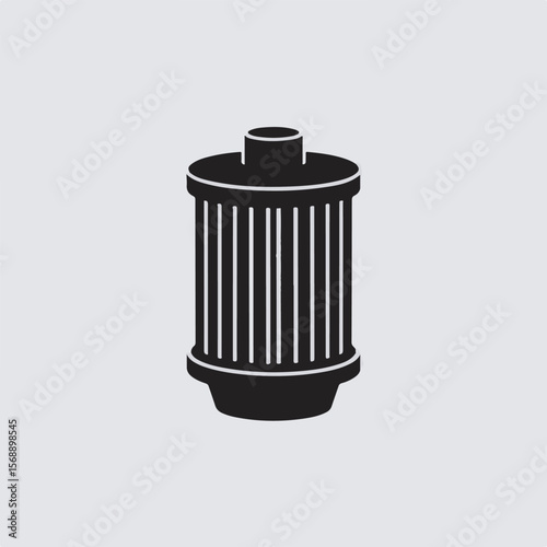 Vector illustration of a modern automotive oil filter component in a simple and minimalist design