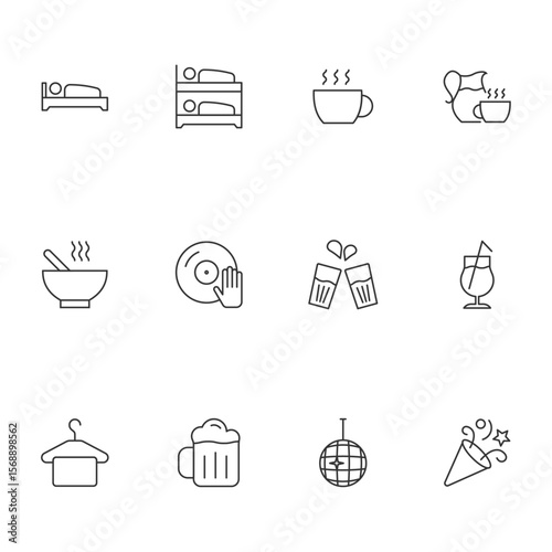 Set of entertainment icons. Symbol modern, simple, vector, icon for website design, mobile app, ui. Vector Illustration