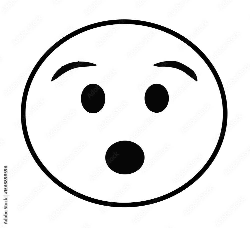 surprised emoji face icon on white background surprised emoji face icon on white background