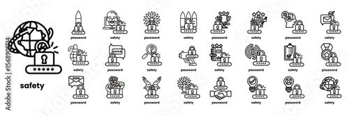 A collection of icons for various computer security features