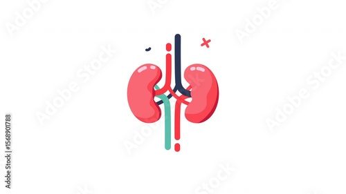 Animation a simplified diagram reveals the inner workings of human kidneys.