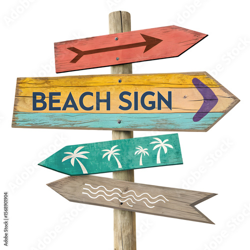 Vector illustration of a wooden signpost