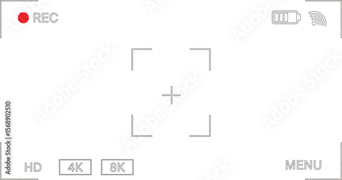 Camera viewfinder interface with rec battery and hd resolution icons