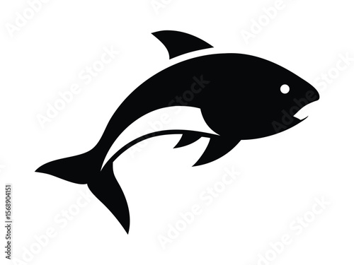 Salmon fish outline vector illustration on a white background. Salmon fish vector design and using black color line art illustration on a white background.