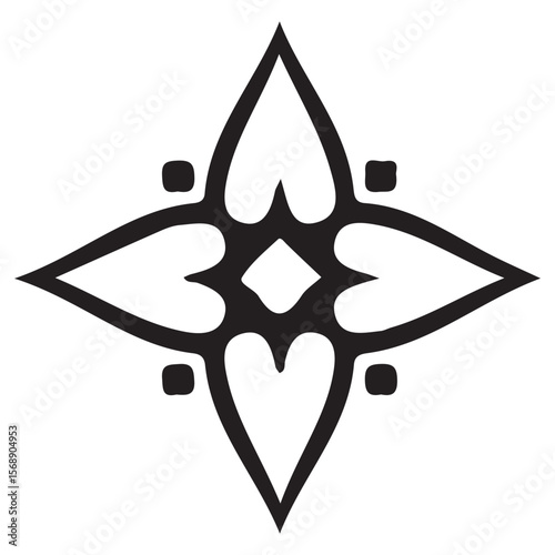 Black and white Star of David symbol with vector icon style and simple design elements